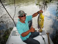 <p> My boat captain waited in the boat while I went collecting, and got his own catch! </p>